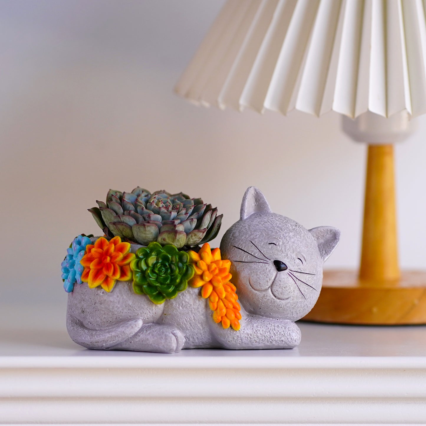 Nacome Cat Succulent Flower Plant Pots: Cute Planters for Outdoor Outside Office Decor Small Plants Cactus Live for Garden Home Desk Indoor – Plant Lovers Gifts for Mom/Women/Grandma