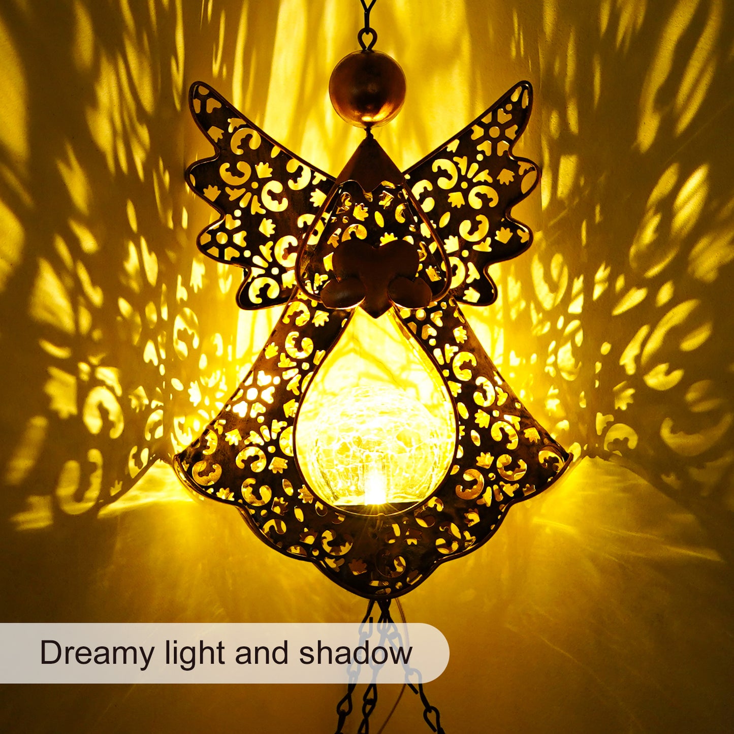 Solar Wind Chimes Outdoor Indoor Decor: Birthday Gifts for Mom/Grandma Outside Solar Lights for Garden Decor(Angel)