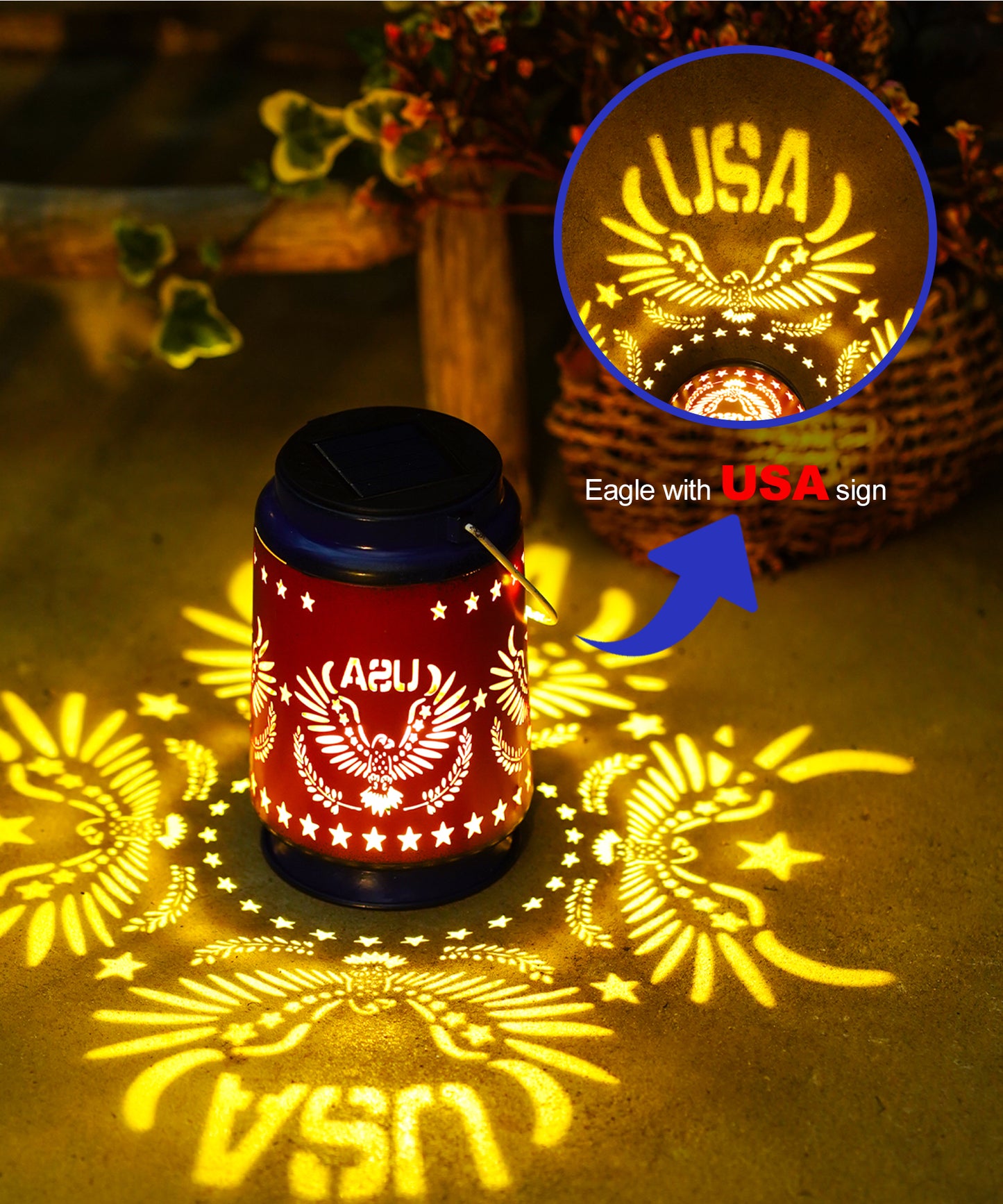Nacome Eagle Solar Lanterns for Garden Decor: Waterproof Hanging Metal Decoration with LED Lights for Yard Lawn Porch Patio Landscape Pathway โ Birthday Gifts for Mom Grandma Women