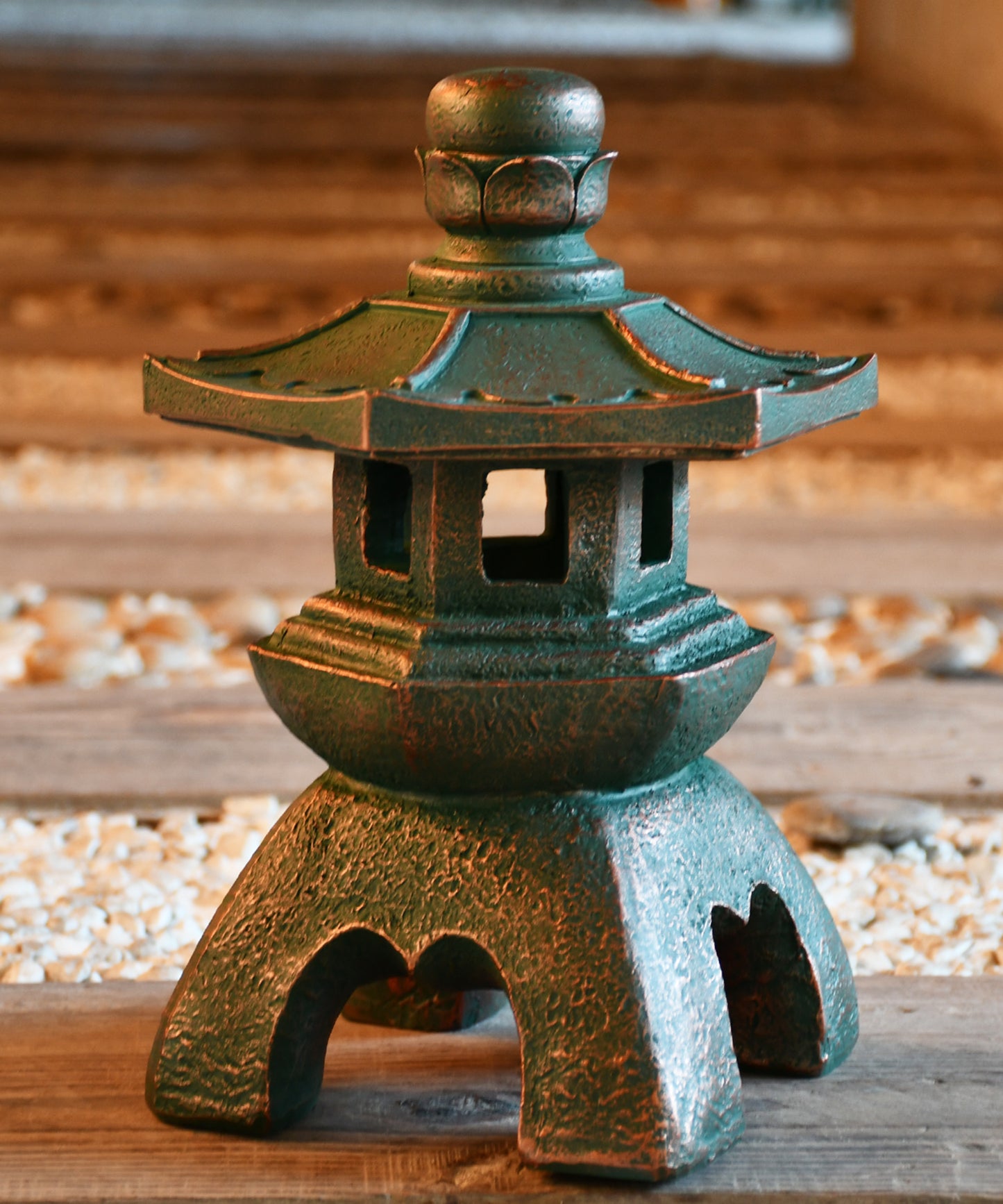 Nacome Solar Pagoda Lantern Garden Statue,Indoor/Outdoor Zen Asian Decor for Landscape Balcony,Garden,Patio,Porch Yard Art Ornament,Polyresin, Stone Finish