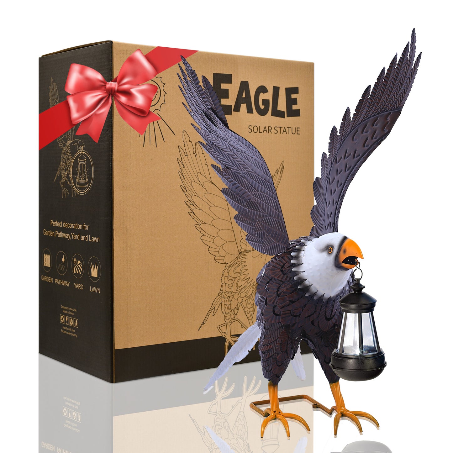 Nacome Metal Bald Eagle Large Outdoor Statues,Yard Decorations Outdoor Garden Sculptures & Statues,Garden Gifts