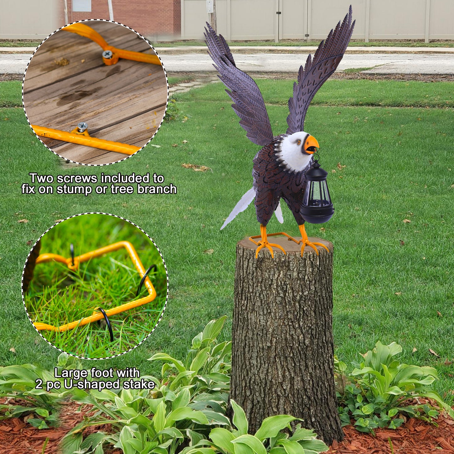 Nacome Metal Bald Eagle Large Outdoor Statues,Yard Decorations Outdoor Garden Sculptures & Statues,Garden Gifts