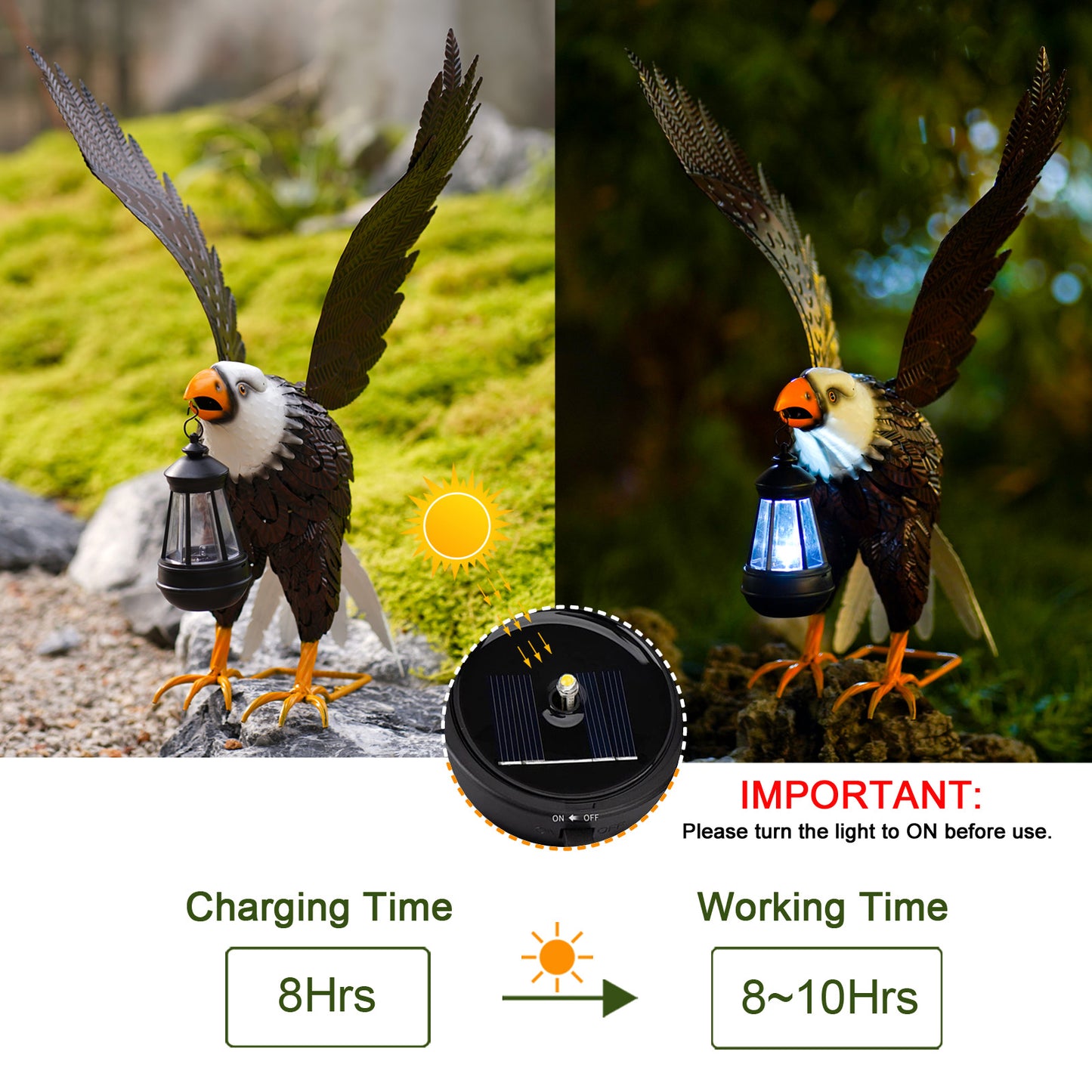Nacome Metal Bald Eagle Large Outdoor Statues,Yard Decorations Outdoor Garden Sculptures & Statues,Garden Gifts