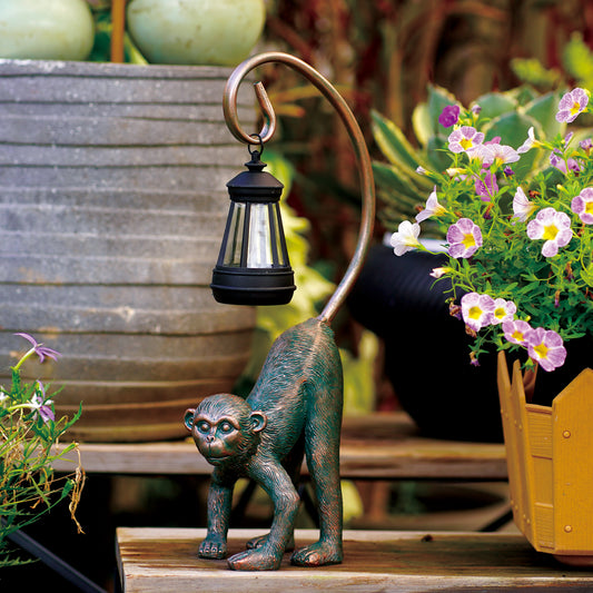 Nacome Solar Monkey Statues for Outdoor Decor: Chimpanzee Sculptures for Home Office Desk Shelf Garden Decor Clearance Outside Lawn Patio/Balcony/Front/Yard Art – Unique Gifts