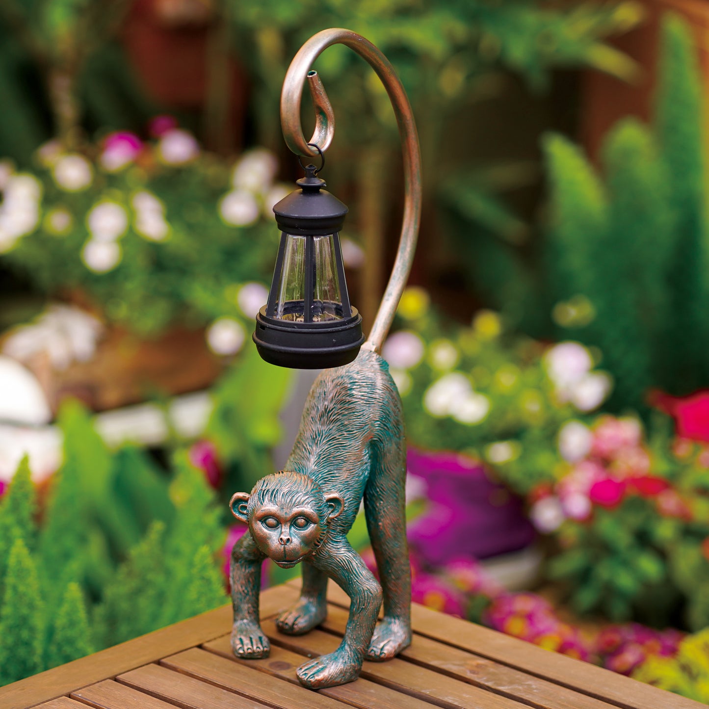 Nacome Solar Monkey Statues for Outdoor Decor: Chimpanzee Sculptures for Home Office Desk Shelf Garden Decor Clearance Outside Lawn Patio/Balcony/Front/Yard Art – Unique Gifts