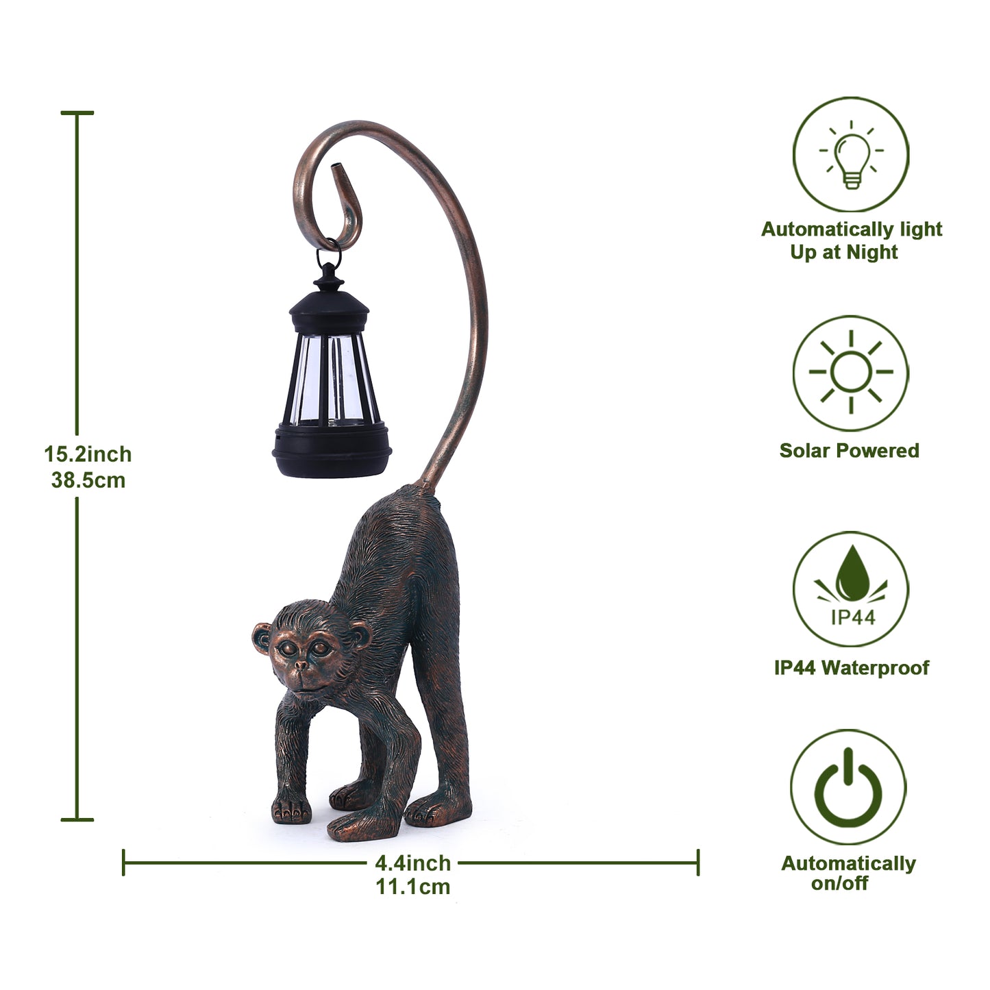 Nacome Solar Monkey Statues for Outdoor Decor: Chimpanzee Sculptures for Home Office Desk Shelf Garden Decor Clearance Outside Lawn Patio/Balcony/Front/Yard Art – Unique Gifts