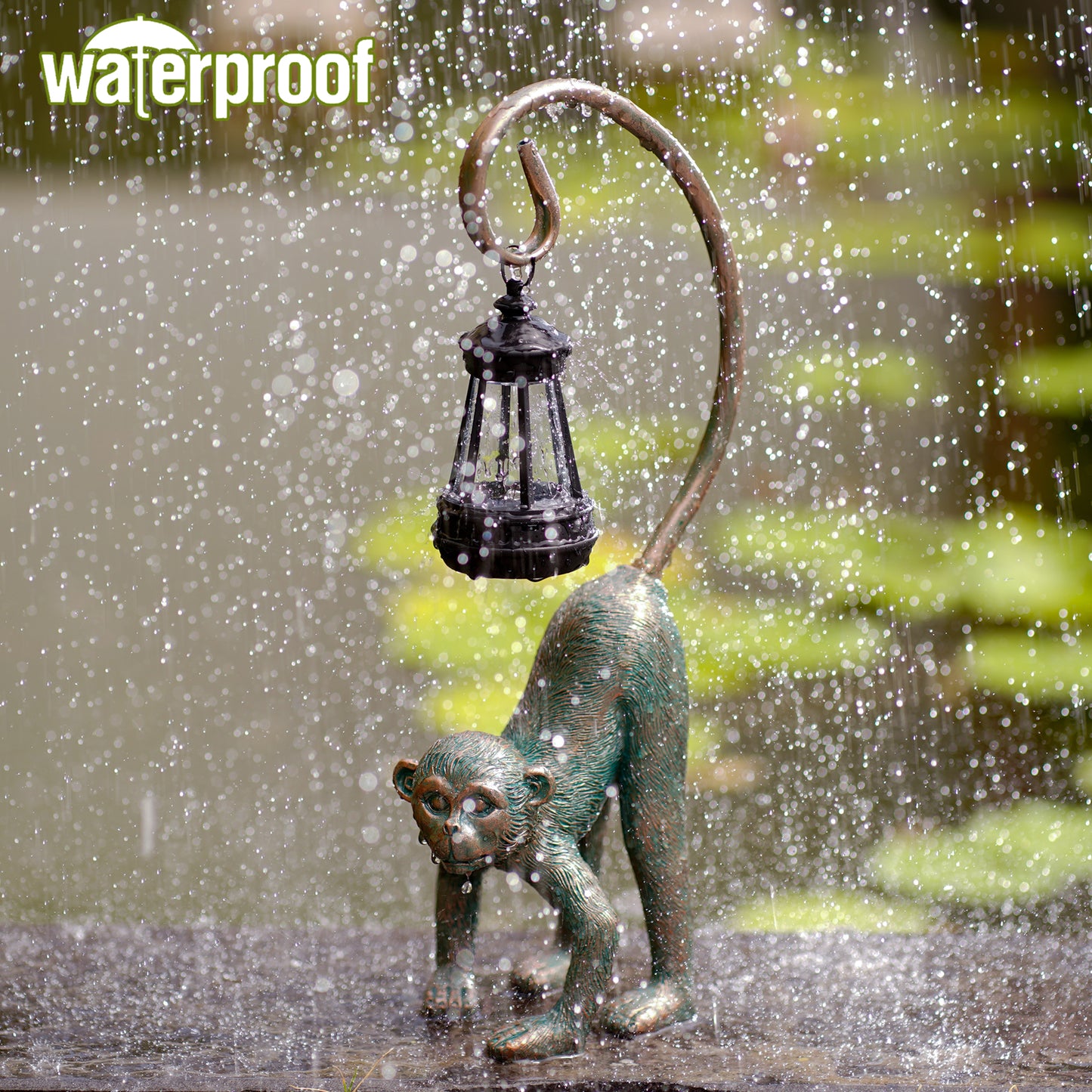Nacome Solar Monkey Statues for Outdoor Decor: Chimpanzee Sculptures for Home Office Desk Shelf Garden Decor Clearance Outside Lawn Patio/Balcony/Front/Yard Art – Unique Gifts