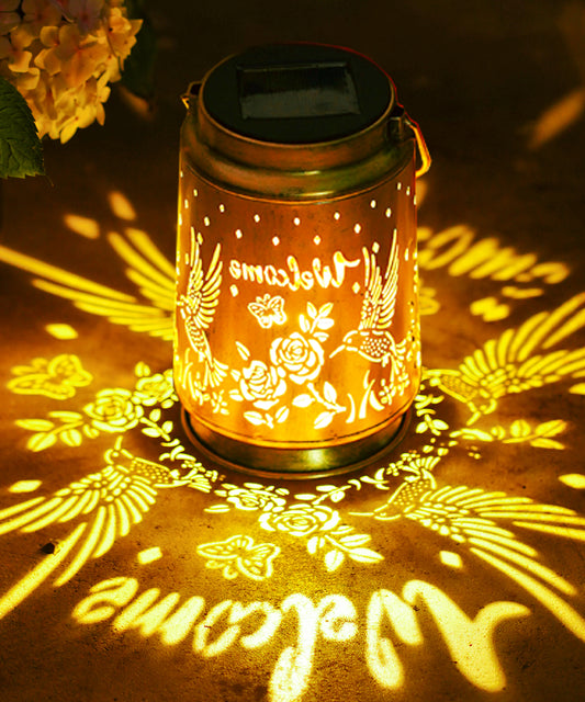 Nacome Bird Solar Lantern for Garden Decor: Butterfly Waterproof Hanging Metal Decoration with LED Lights for Yard Lawn Porch Patio Landscape Pathway