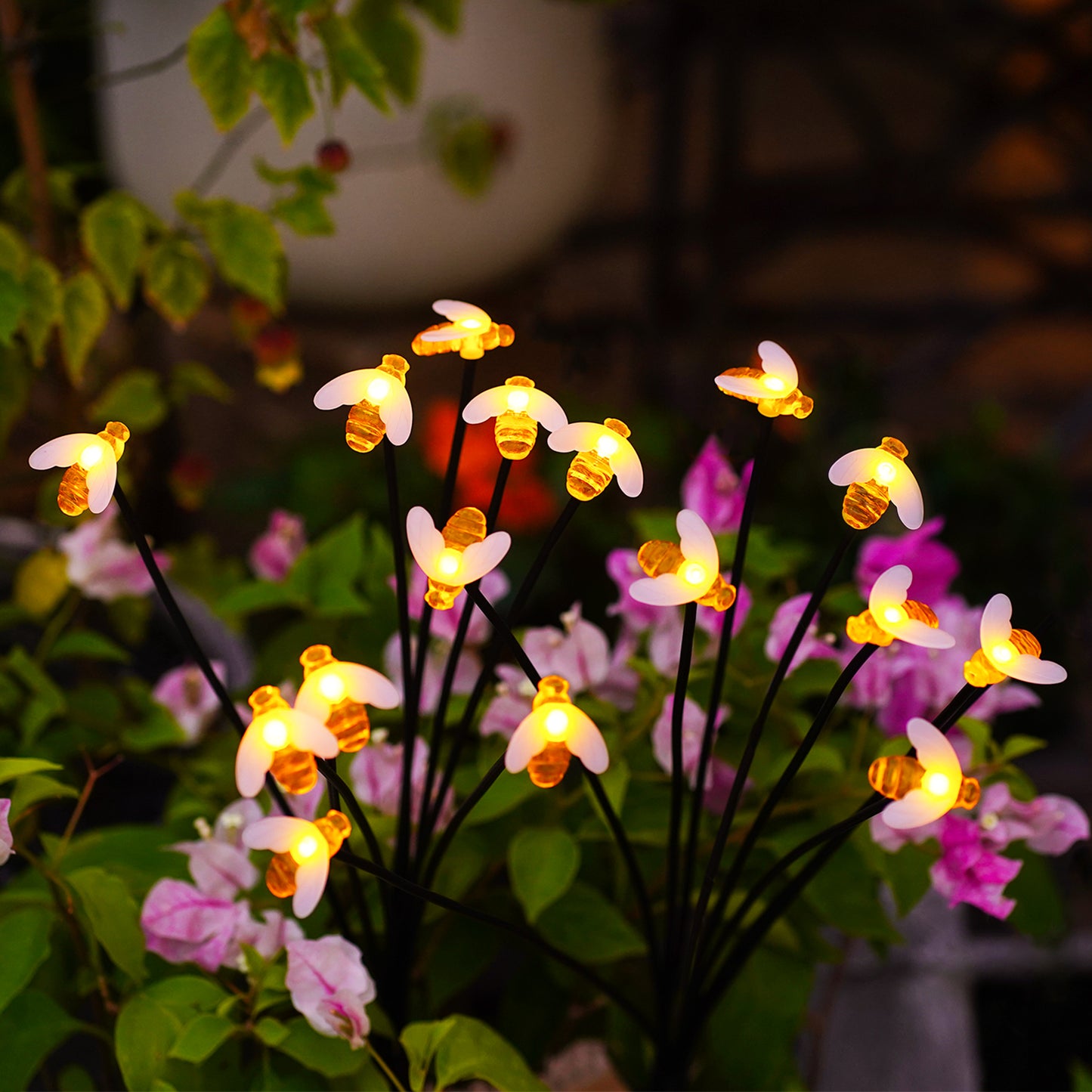 Nacome Solar Garden Lights for Outside – Landscape Decor,Yard Patio Decoration, Waterproof Swaying Bumble Bee(2Pack), Mom Gifts for Women