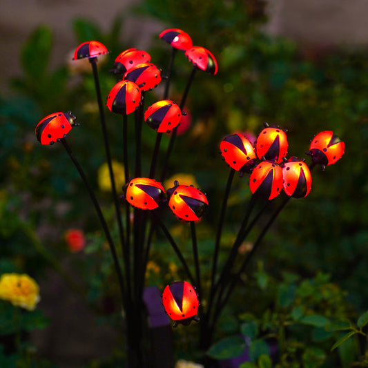 Nacome Solar Garden Lights for Outside: Landscape Decor,Yard Patio Decoration, Waterproof Swaying Bumble Ladybug(2Pack), Mom Gifts for Women