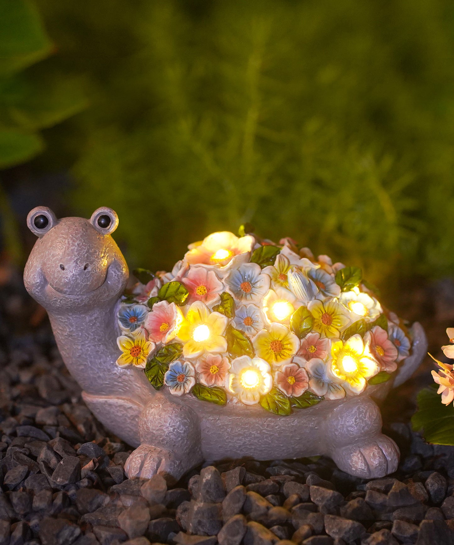 Nacome Solar Turtle Garden Decor with Flowers: Outdoor Clearance Statues Lights for Outside Lawn Ornaments Porch Patio Balcony Yard – Birthday Gifts for Mom Grandma Women