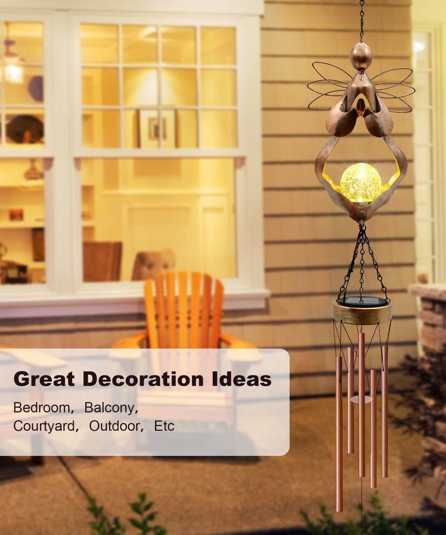 Nacome Solar Angel Wind Chimes Decor: Birthday Gifts for Mom Grandma - Outdoor Lights for Garden Yard Patio Porch