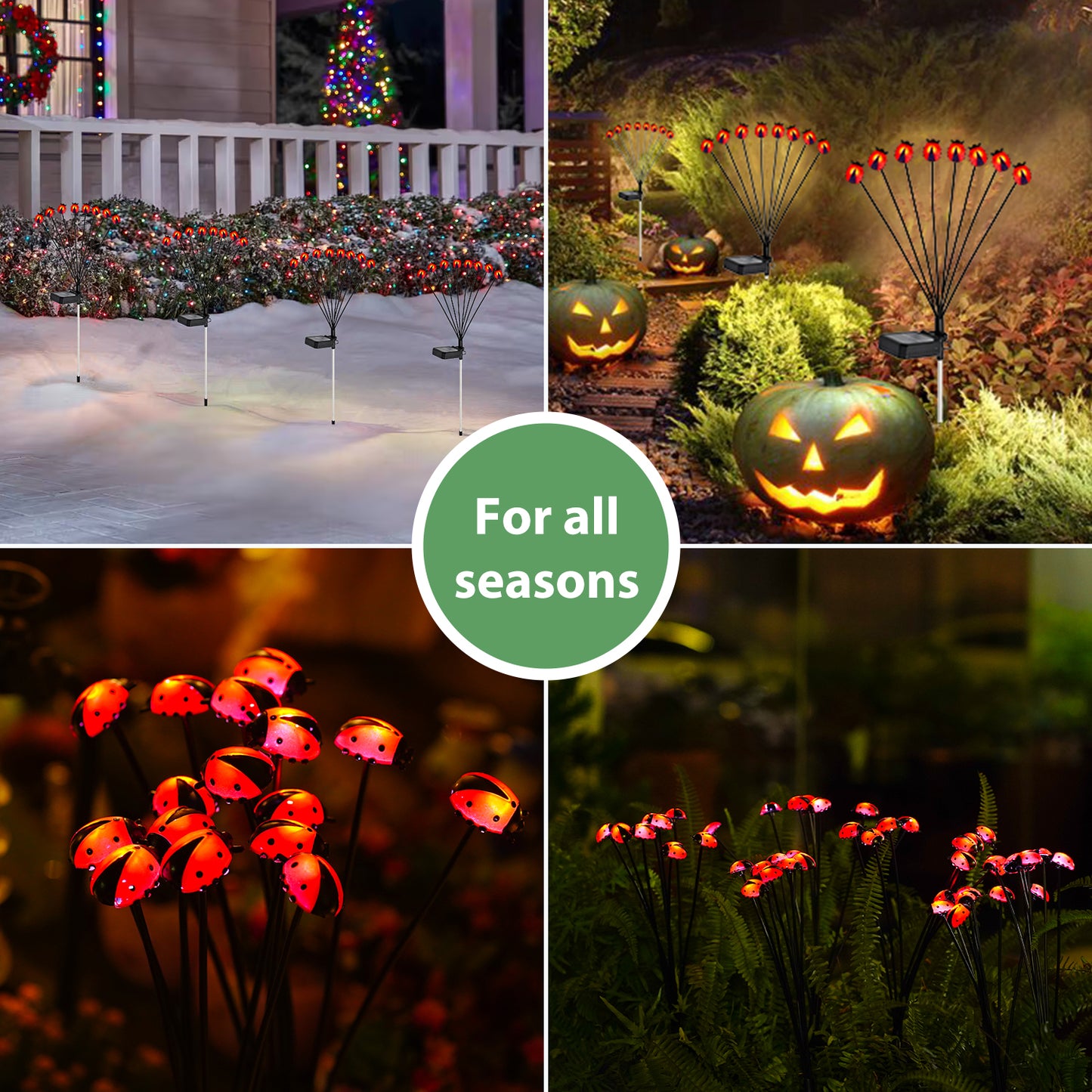 Nacome Solar Garden Lights for Outside: Landscape Decor,Yard Patio Decoration, Waterproof Swaying Bumble Ladybug(2Pack), Mom Gifts for Women