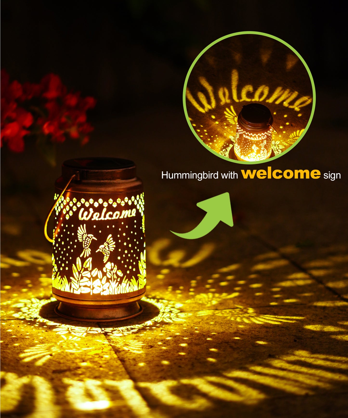 Nacome Bird Solar Lantern for Garden Decor: Waterproof Hanging Metal Decoration with LED Lights for Yard Lawn Porch Patio Landscape Pathway – Birthday Gifts for Mom Grandma Women