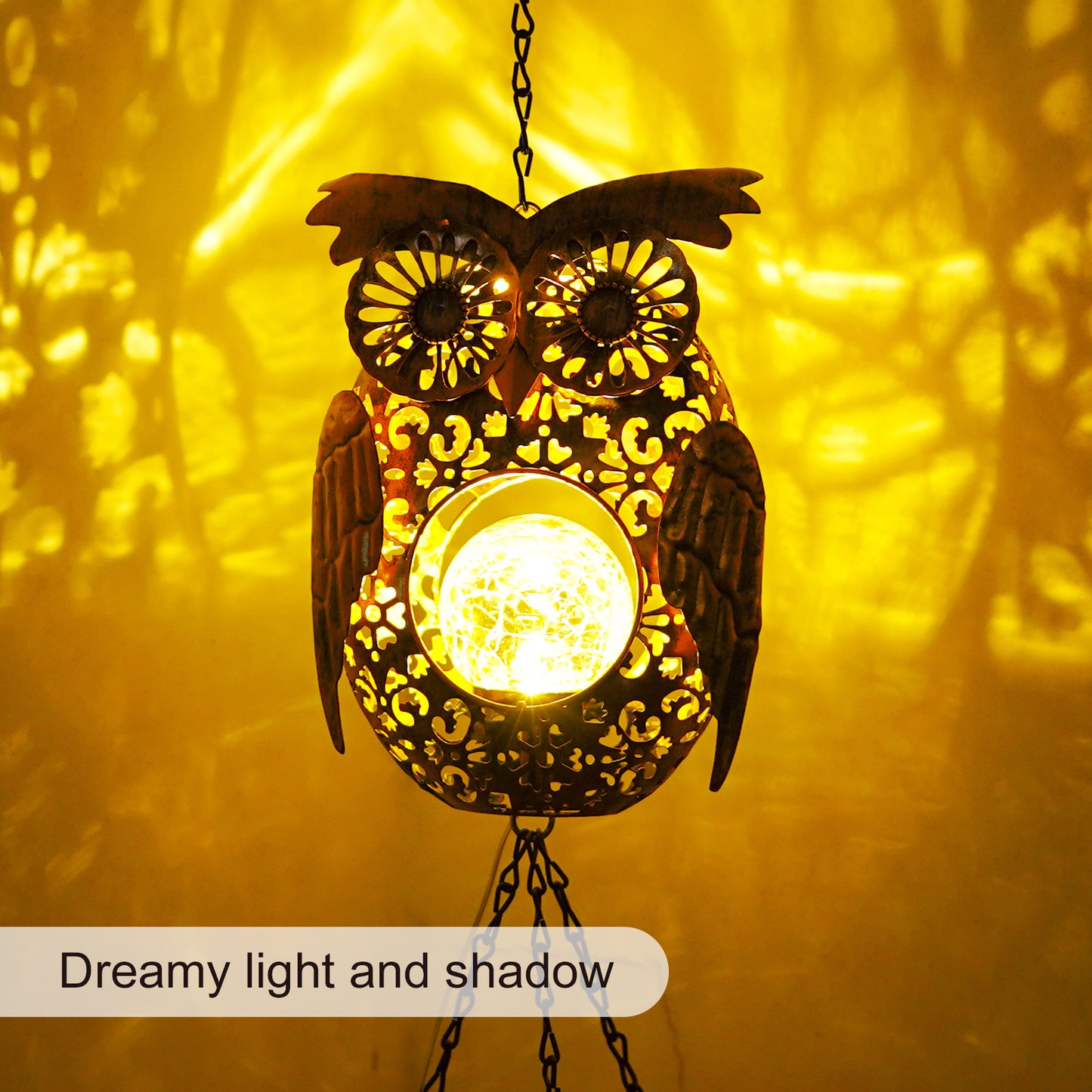 Solar Wind Chimes Outdoor Indoor Decor: Birthday Gifts for Mom/Grandma Outside Solar Lights for Garden Decor(Owl)