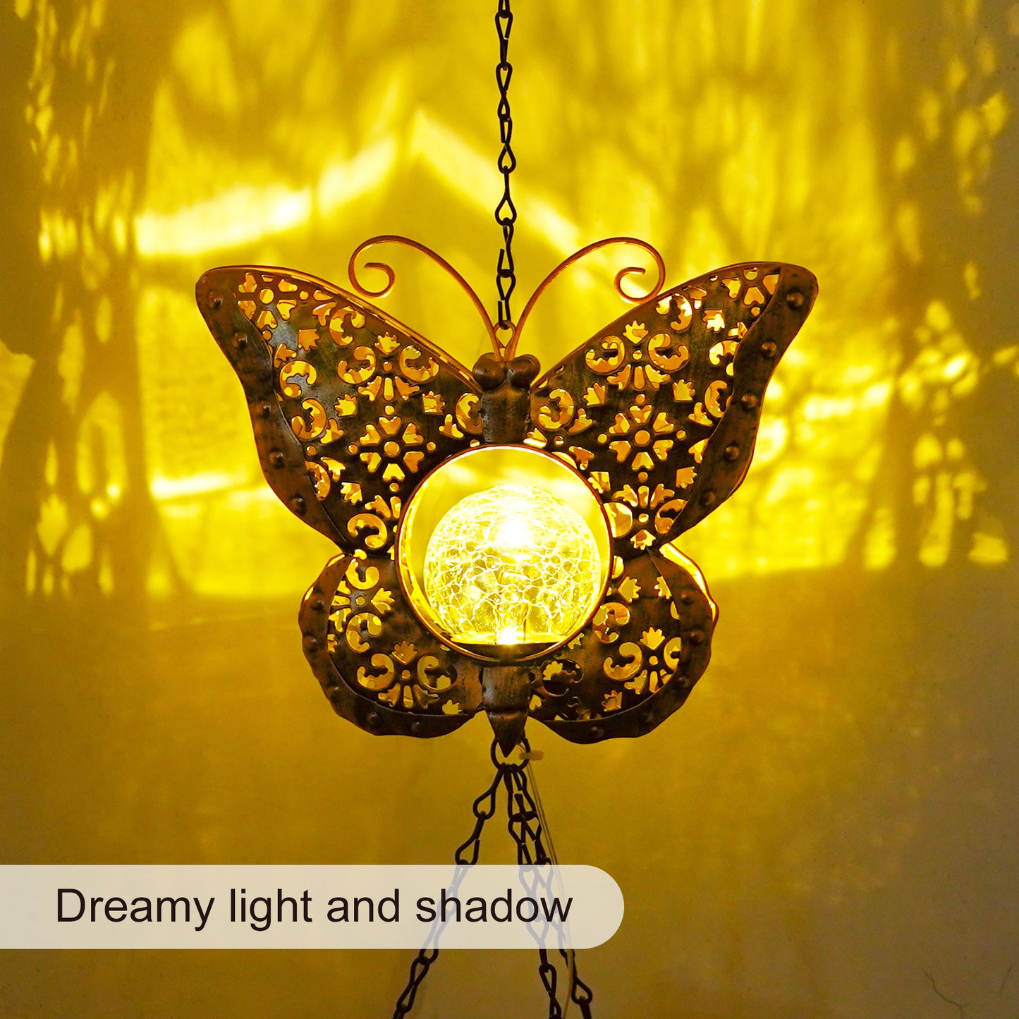 Solar Wind Chimes Outdoor Indoor Decor: Birthday Gifts for Mom/Grandma Outside Solar Lights for Garden Decor(Butterfly)