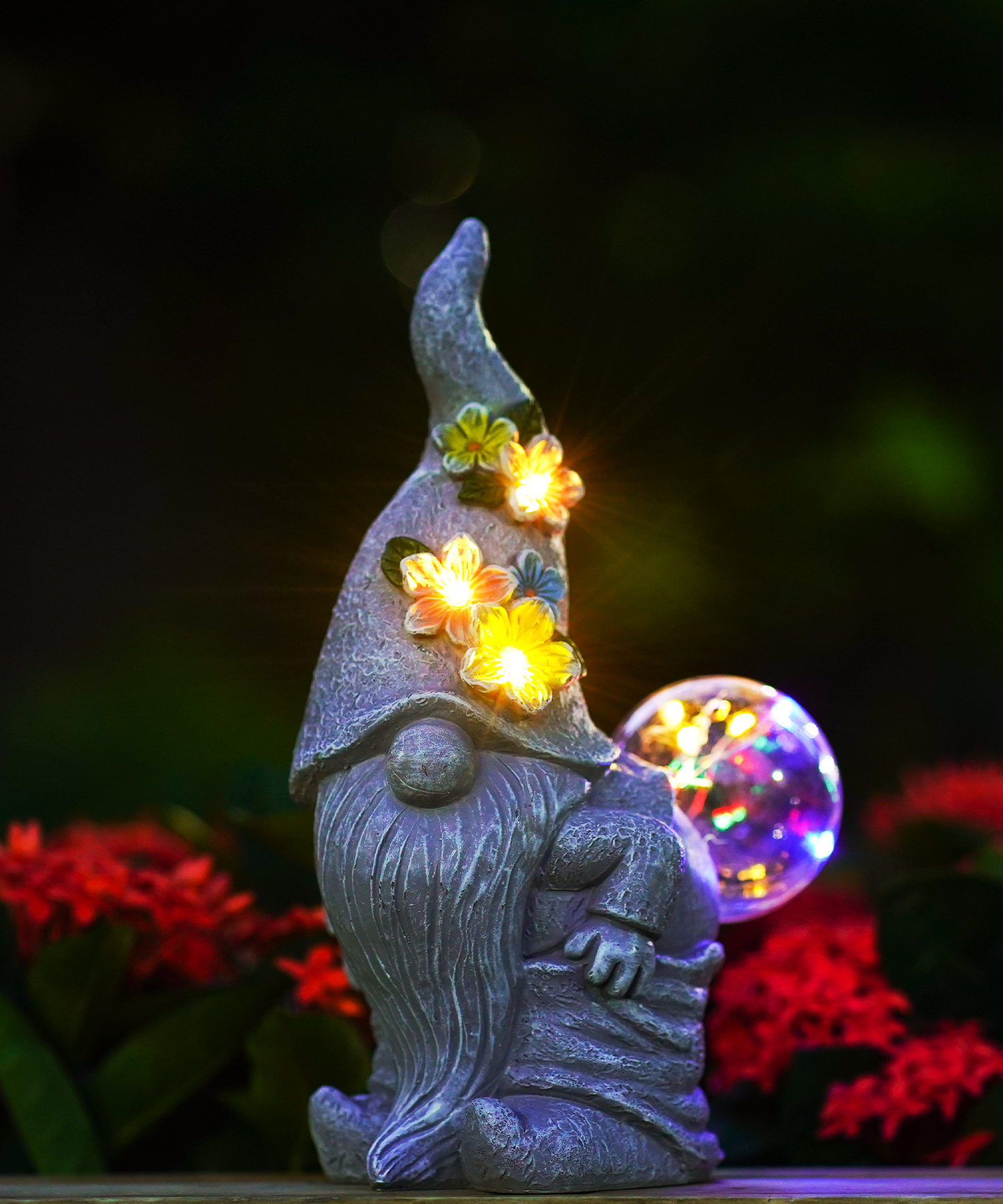 Nacome Solar Funny Gnome Statue for Garden: Outside Decor with Blow Bubbles Ball Lights Clearance for Yard Art Lawn Ornaments Porch Patio Balcony - Birthday Gifts for Grandma Mom Women