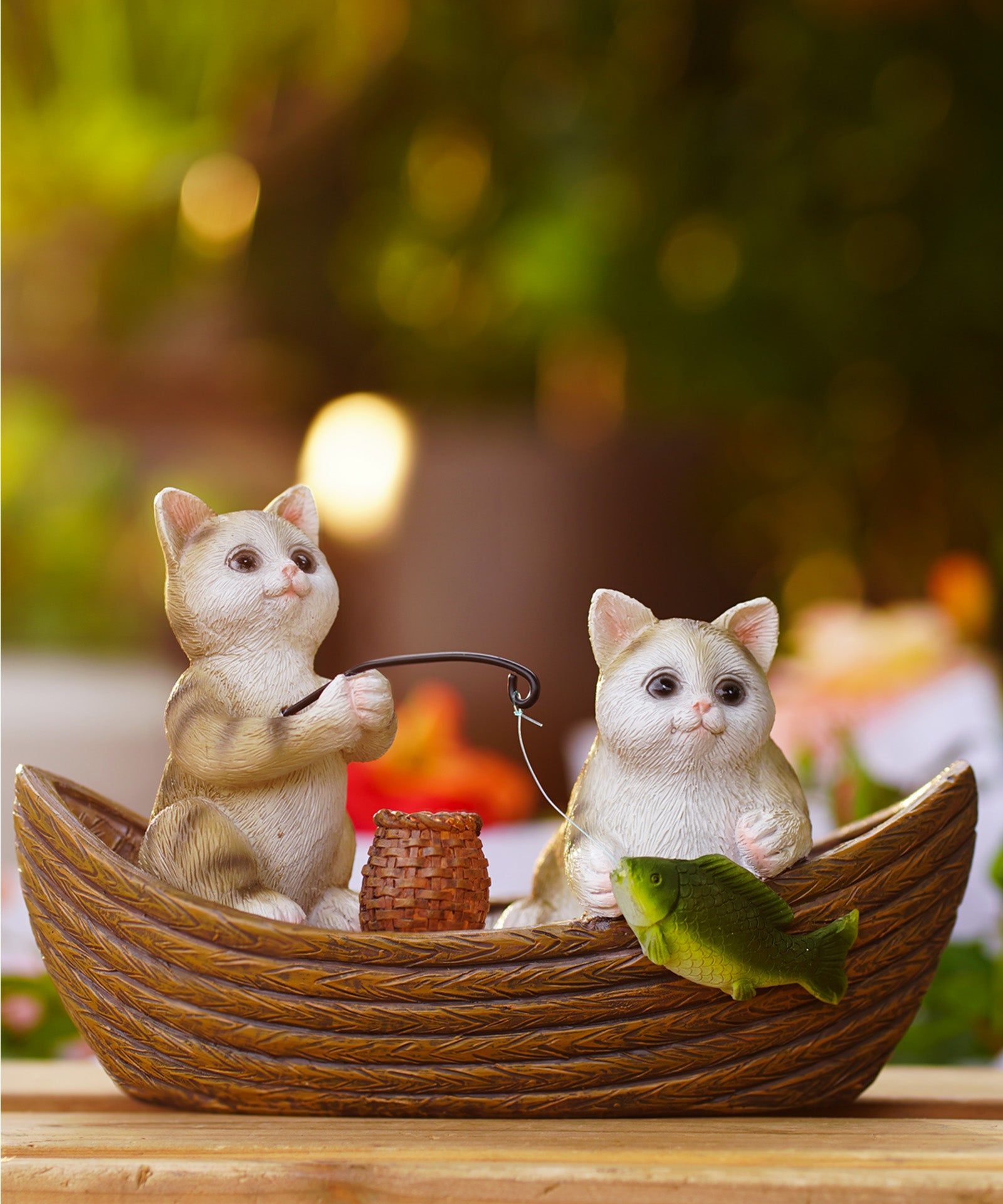 Nacome Cat Statues for Fairy Garden Decor: Solar Outdoor Ornaments for