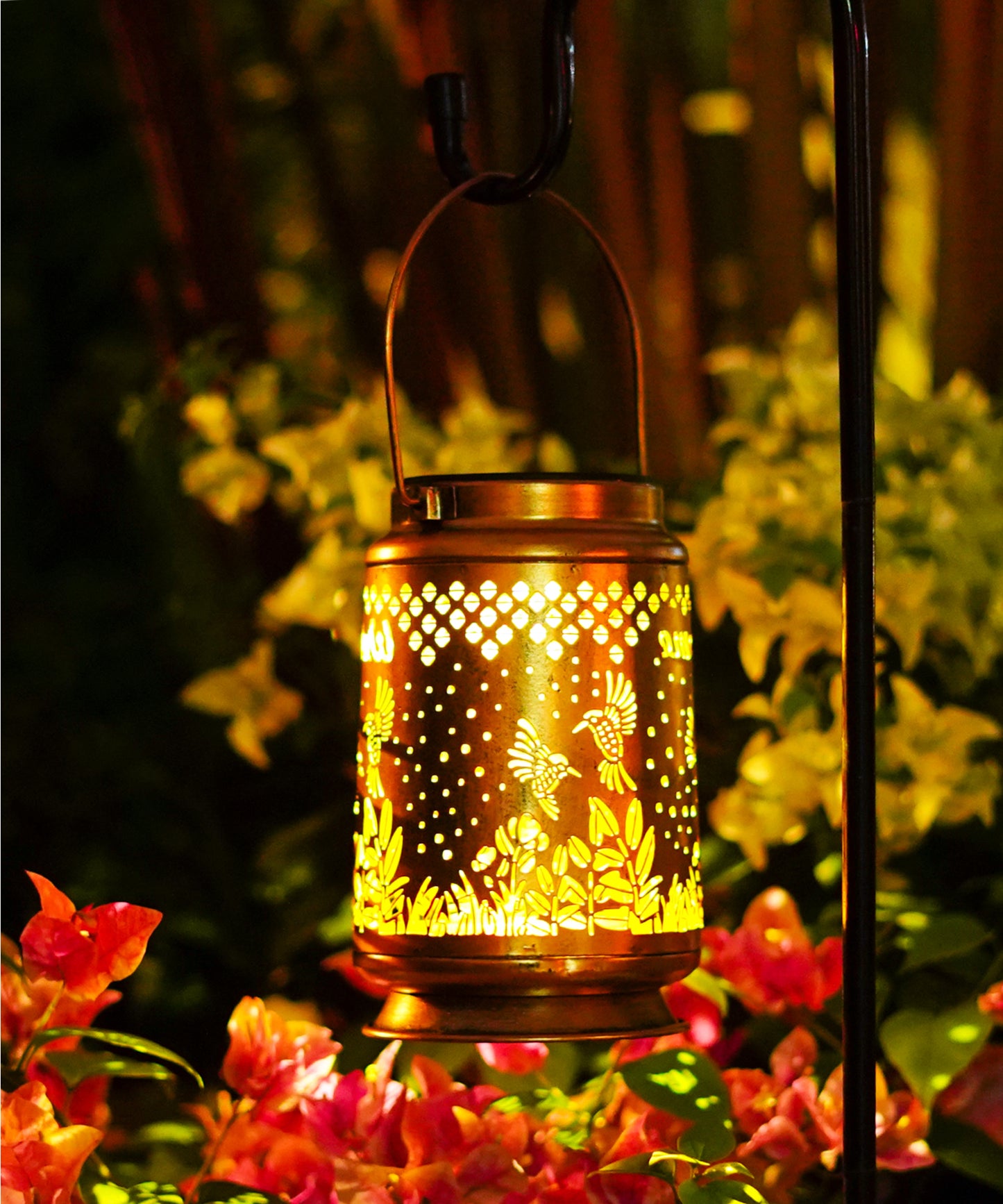 Nacome Bird Solar Lantern for Garden Decor: Waterproof Hanging Metal Decoration with LED Lights for Yard Lawn Porch Patio Landscape Pathway – Birthday Gifts for Mom Grandma Women