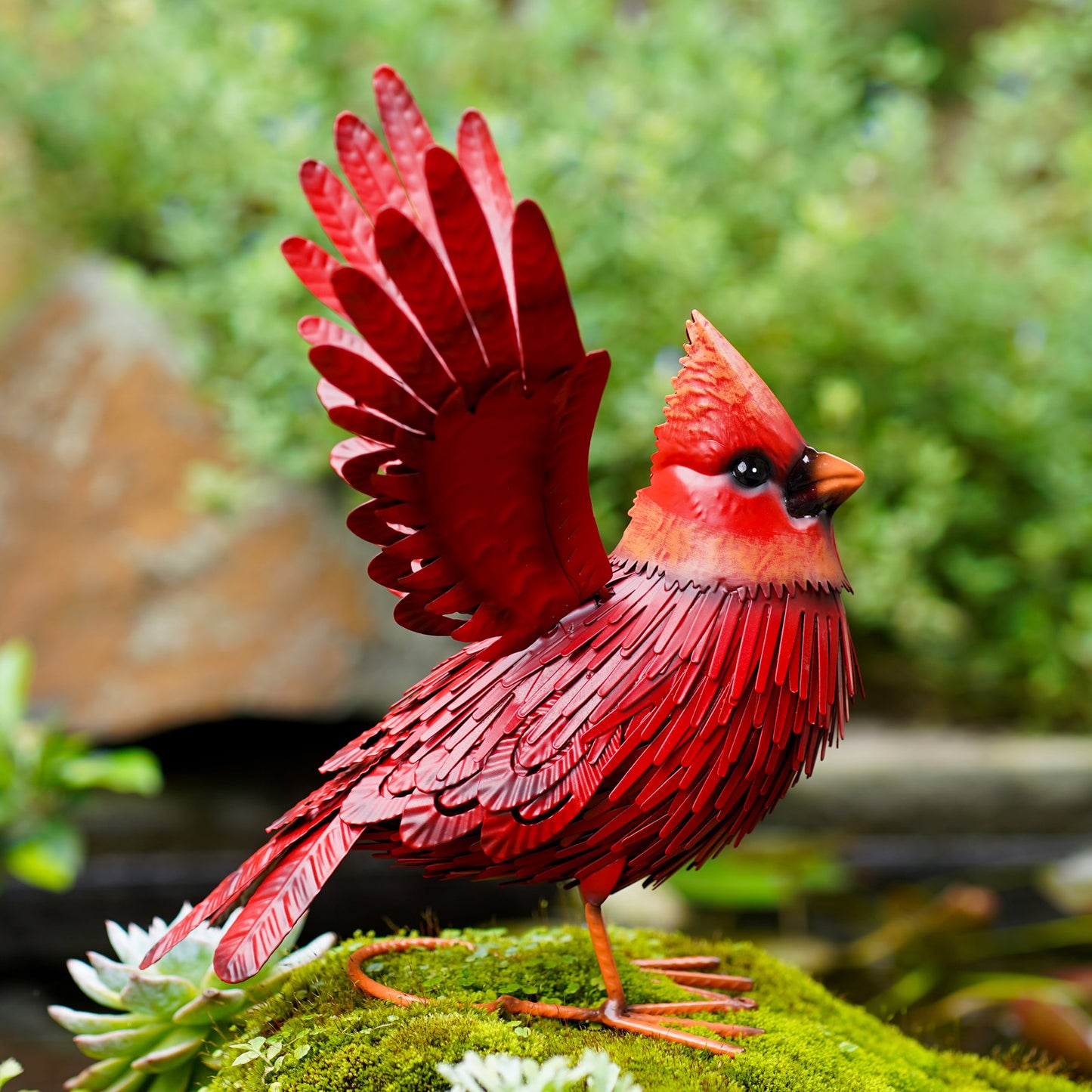 Cardinal Garden Decor Metal Yard Art Gifts - Garden Sculptures & Statues Large Red Bird Outdoor Decor,Gifts for Christmas/mom/Grandma/Wife/Daughter/Sister/Aunt/Grandma,Birthday Gifts for Women,Mother