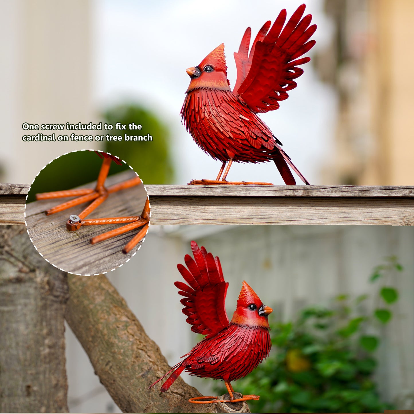 Cardinal Garden Decor Metal Yard Art Gifts - Garden Sculptures & Statues Large Red Bird Outdoor Decor,Gifts for Christmas/mom/Grandma/Wife/Daughter/Sister/Aunt/Grandma,Birthday Gifts for Women,Mother