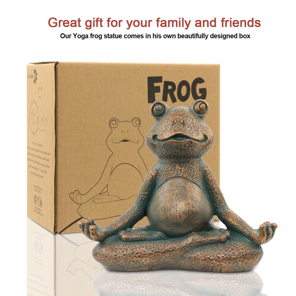 Nacome Meditating Frog Miniature Figurine,Zen Yoga Frog Garden Statue Ornament- Indoor/Outdoor Garden Sculpture for Fairy Garden,Home, Patio,Deck,Porch Yard Art Decoration,5 inch(Copper)Christmas Gift