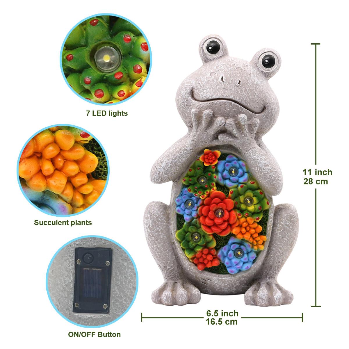 Nacome Solar Frog Turtle for Garden Decor - Outdoor Statues for Patio,Yard,Balcony Ornament,Birthday Gifts for Women/Mom/Grandma,Mom's Best Gifts