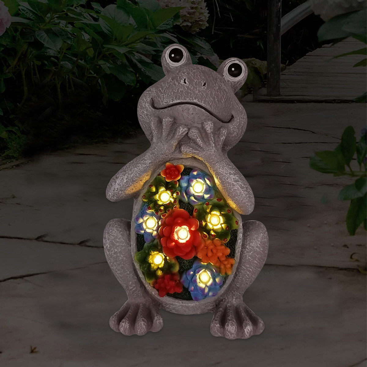 Nacome Solar Frog Turtle for Garden Decor - Outdoor Statues for Patio,Yard,Balcony Ornament,Birthday Gifts for Women/Mom/Grandma,Mom's Best Gifts