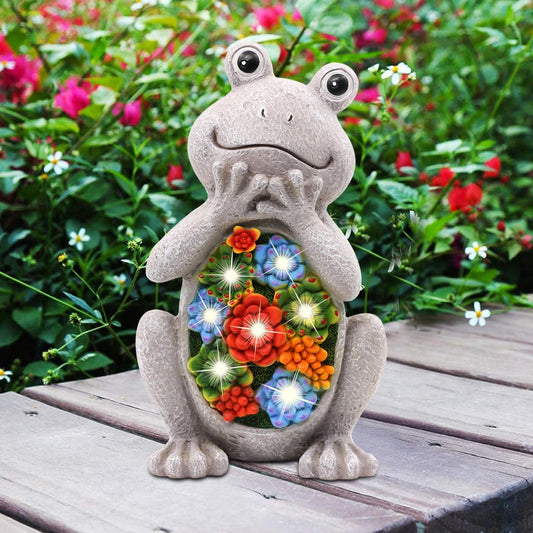 Nacome Solar Frog Turtle for Garden Decor - Outdoor Statues for Patio,Yard,Balcony Ornament,Birthday Gifts for Women/Mom/Grandma,Mom's Best Gifts