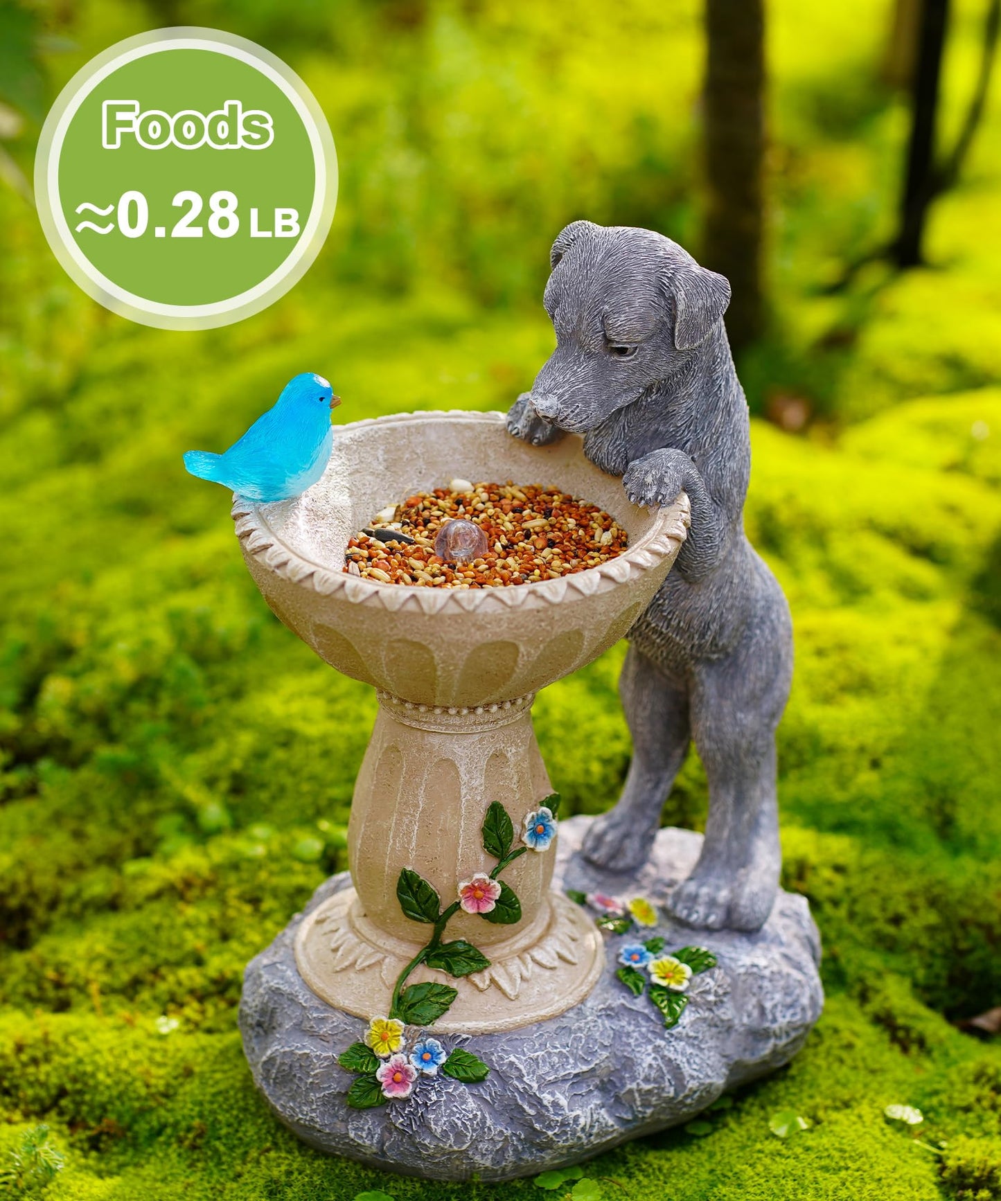 Nacome Solar Dog Statues for Garden Decor: IP65 Waterproof Resin